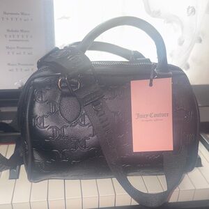 NWT Juicy Couture Embossed Black Mini Bag Cross body strap